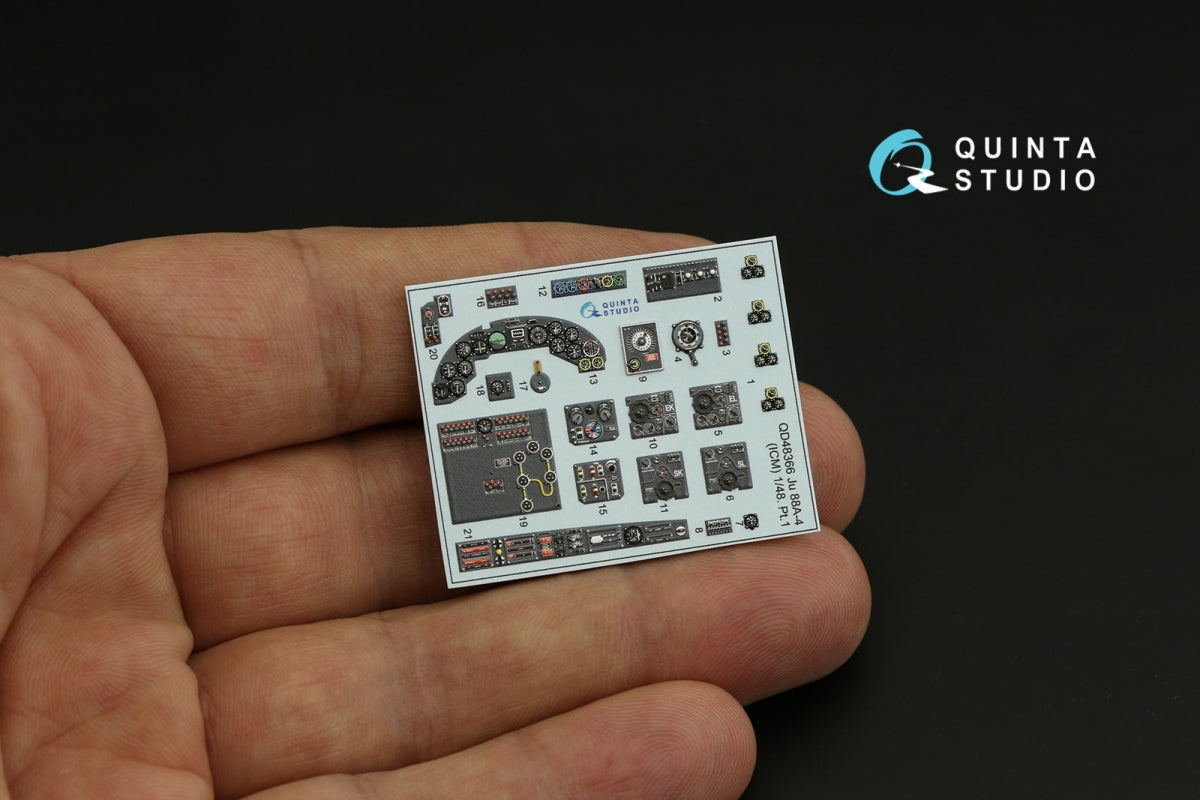 Quinta Studio QD48366 Ju 88A-4 3D-Printed &amp;amp; coloured Interior on decal paper (ICM) 1/48 – zdjęcie 9