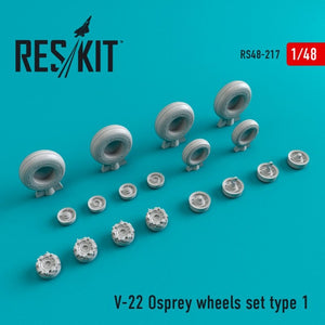 RESKIT RS48-0217 Jeu de roues V-22 Osprey Type 1 1/48