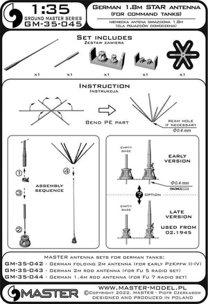 Master GM-35-045 German WWII 1,8m star antenna (for command tanks) (1pc) 1/35 – immagine 7