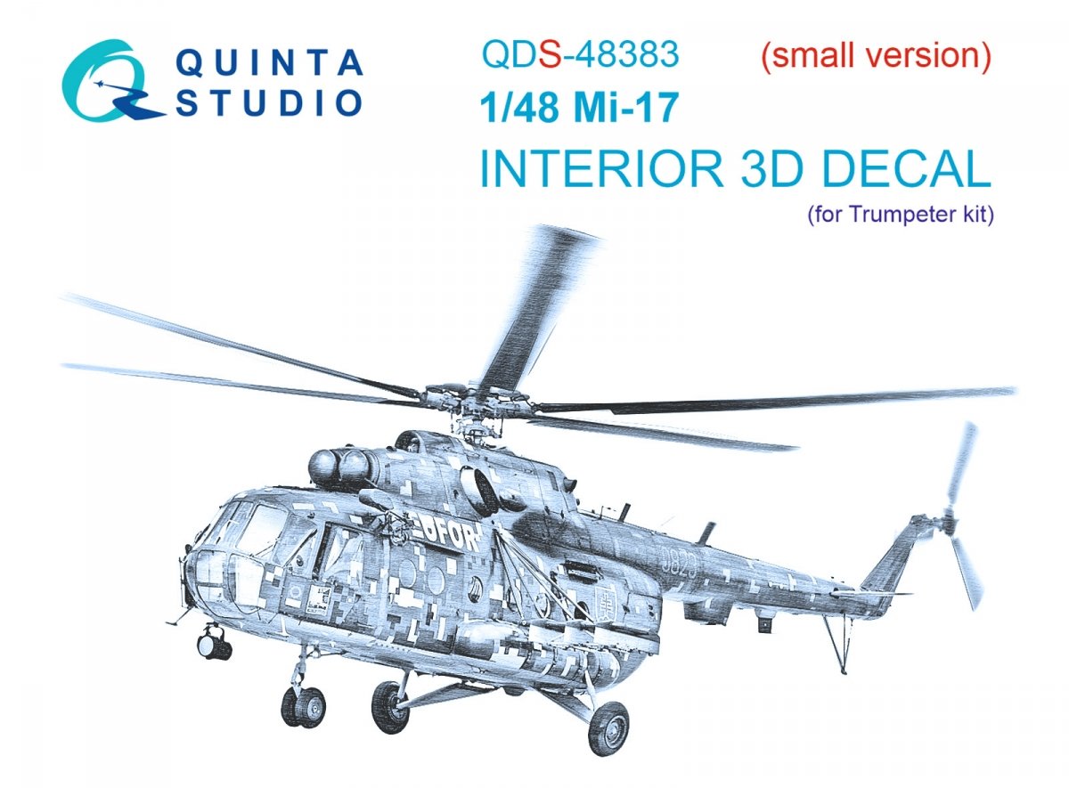 Quinta Studio QDS-48383 Mi-17 3D-Printed &amp;amp; coloured Interior on decal paper (Trumpeter) (Small version) 1/48