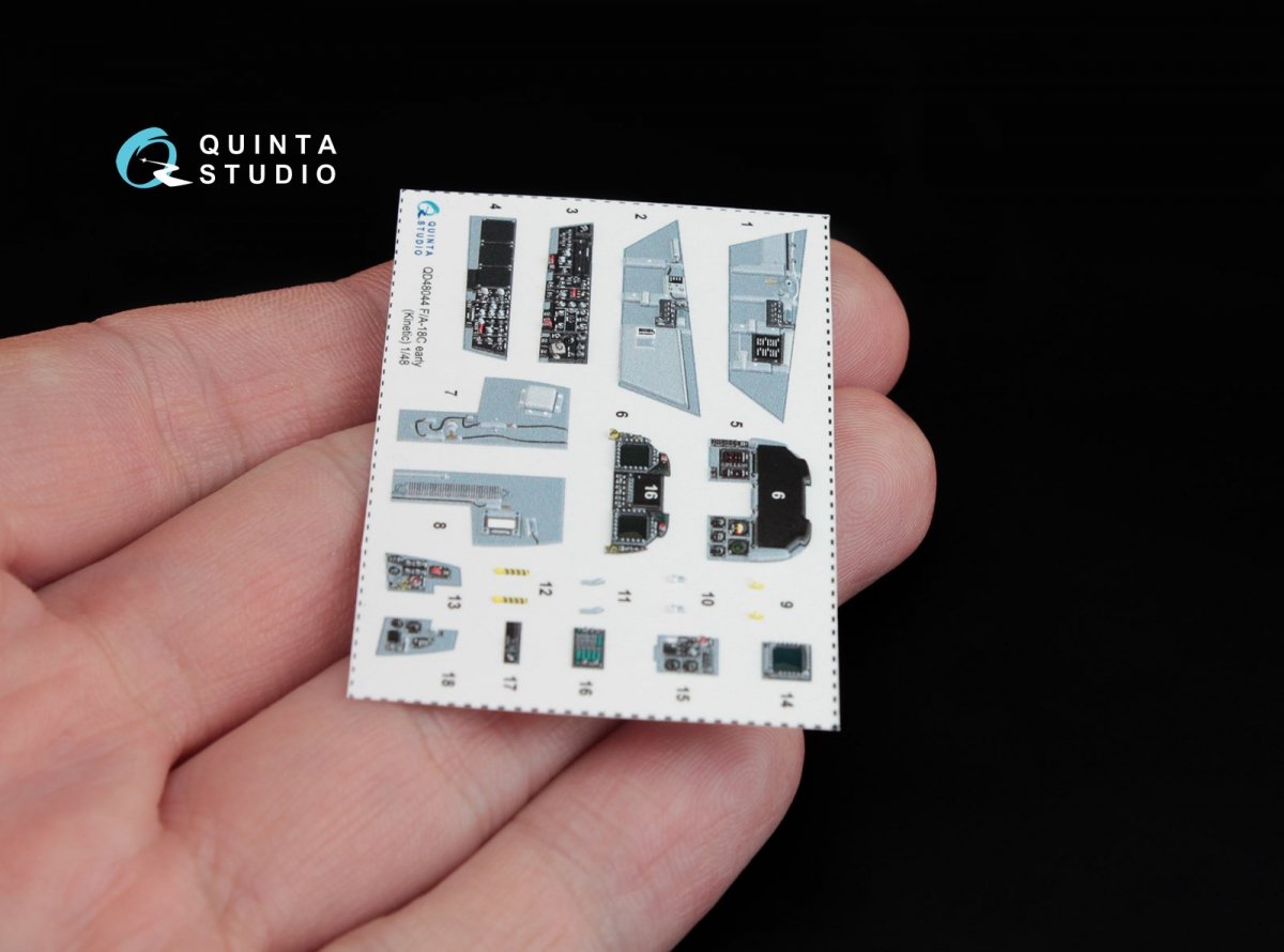 Quinta Studio QD48044 F/A-18C (early) 3D-Printed &amp;amp; coloured Interior on decal paper (for Kinetic) 1/48 – Bild 8