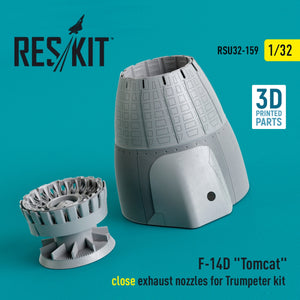 RESKIT RSU32-0159 F-14D Tomcat close exhaust nozzles for Trumpeter kit (3D Printed) 1/32 – imagen 2