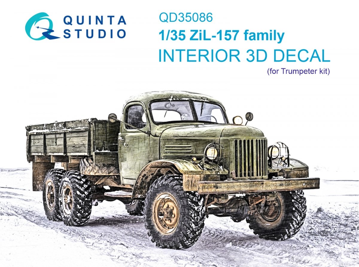 Quinta Studio QD35086 ZiL-157 family 3D-Printed &amp;amp; coloured Interior on decal paper (Trumpeter) 1/35