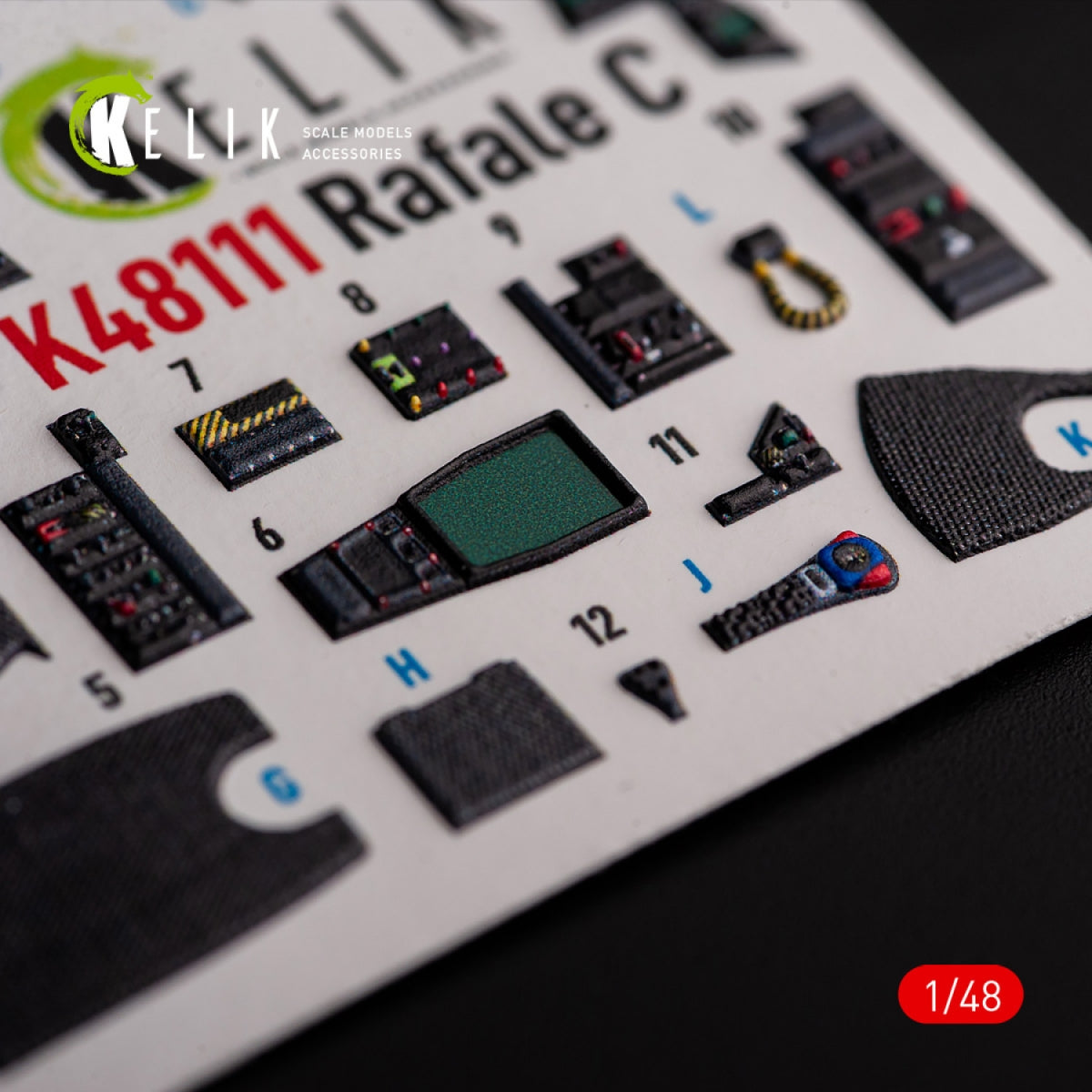 KELIK K48111 Rafale C - interior 3D decals for Academy/Revell kit 1/48 – imagen 5