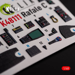 KELIK K48111 Rafale C - interior 3D decals for Academy/Revell kit 1/48 – imagen 5