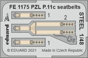 Ceintures de sécurité Eduard FE1175 PZL P.11c STEEL ARMA HOBBY 1/48