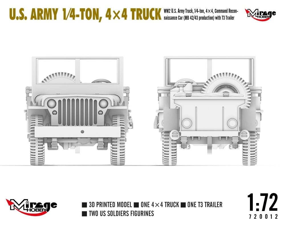 Mirage Hobby 720012 Camion 4x4 de l&amp;#39;armée américaine, 1/4 de tonne, échelle 1/72  – image 8