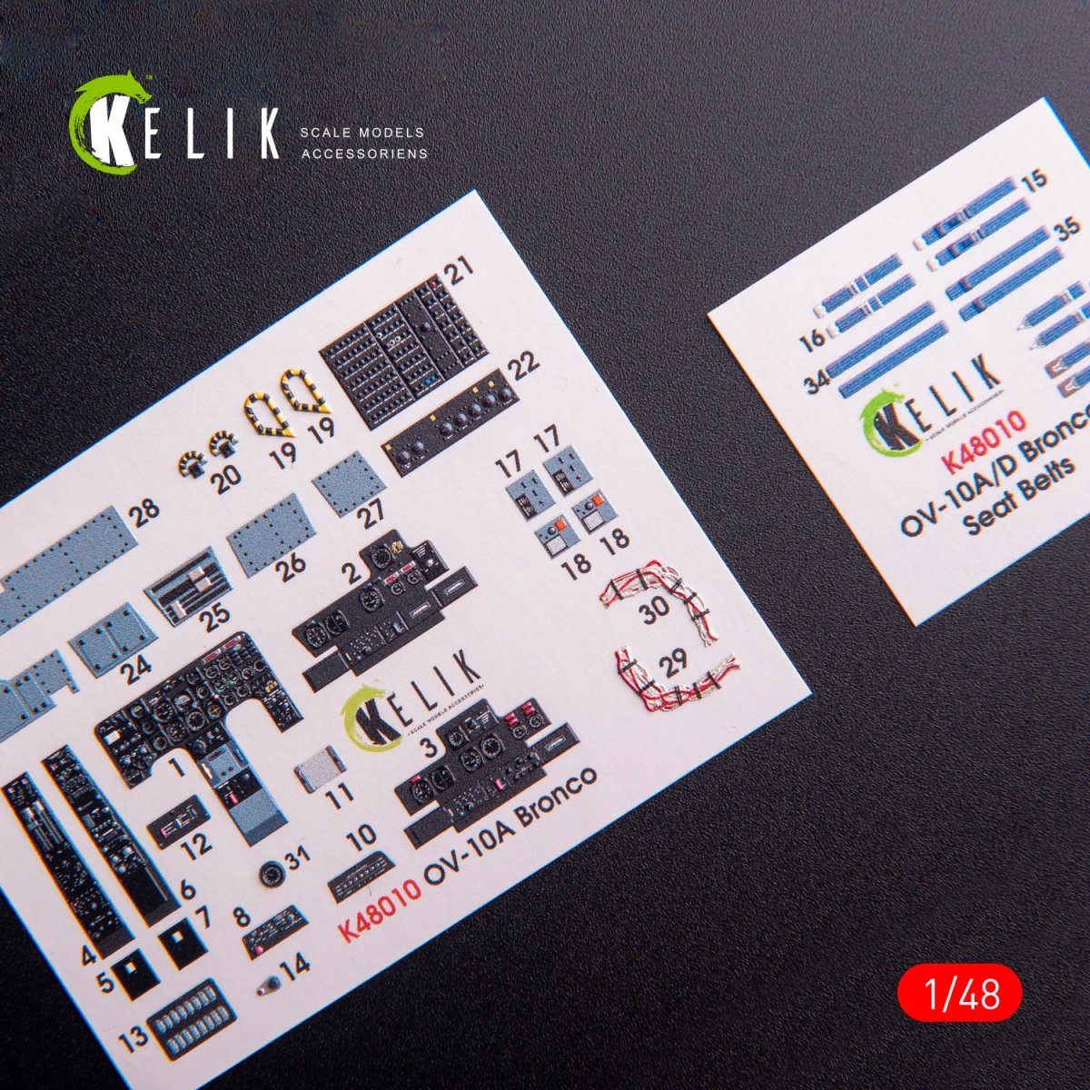 KELIK K48010 OV-10A BRONCO INTERIOR 3D DECALS FOR ICM KIT 1/48 – Bild 6