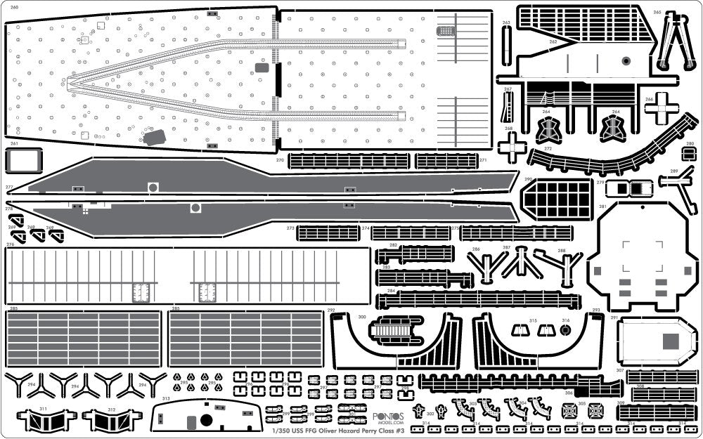 Pontos 37019F1 USS FFG Oliver Hazard Perry Class Long Hull Detail Up Set ADVANCED 1/350 – Bild 10