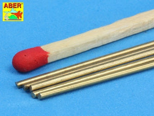 Aber BR10 Pręty mosiężne Ø 1,0mm długość 245mm x 5 szt. / Brass round rods Ø 1,0mm length 245mm x 5 pcs. – imagen 3