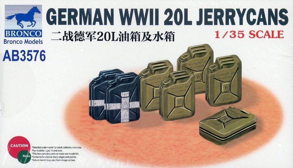 Bronco AB3576 Jerricans allemands de la Seconde Guerre mondiale 20L 1/35