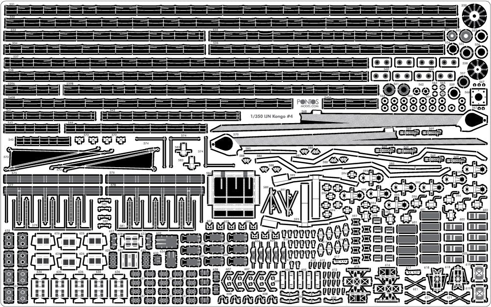 Pontos 35020F1 IJN Kongo 1944 Detail Up Set 1/350 – imagen 19