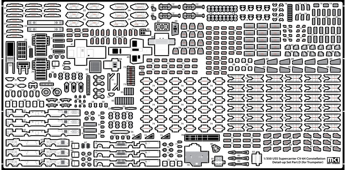 MK1 Design MS-35048 CV-64 Constellation Detail-up Part DX for Trumpeter 1/350 – Bild 16