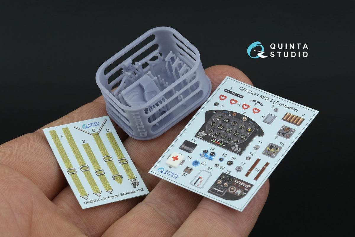 Quinta Studio QD+32241 MiG-3 3D-Printed &amp;amp; coloured Interior on decal paper (Trumpeter) (with 3D-printed resin parts) 1/32 – imagen 2
