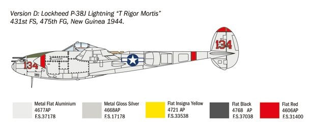 Italeri 1446 P-38J Lightning 1/72 – immagine 8