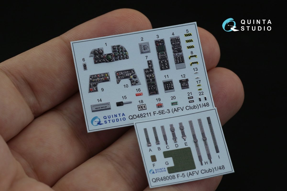 Quinta Studio QD48211 F-5E-3 Tiger II 3D-Printed &amp;amp; coloured Interior on decal paper ( AFV Club ) 1/48 – zdjęcie 9