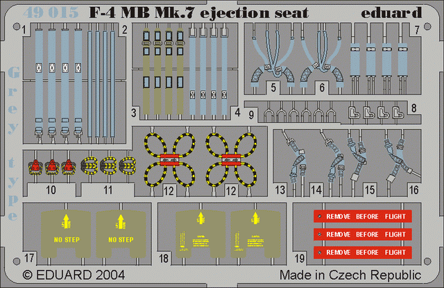 Eduard 49015 F-4 ejection seat gray 1/48 Hasegawa
