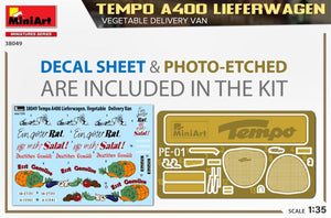 MiniArt 38049 TEMPO A400 LIEFERWAGEN. VEGETABLE DELIVERY VAN 1/35 – Bild 2