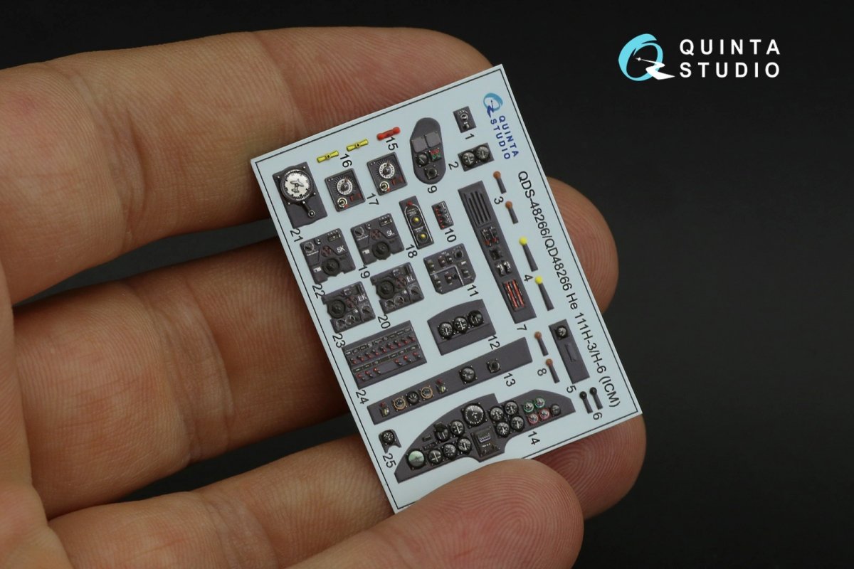 Quinta Studio QD48266 He 111H-3/H-6 3D-Printed &amp;amp; coloured Interior on decal paper ( ICM ) 1/48 – imagen 10