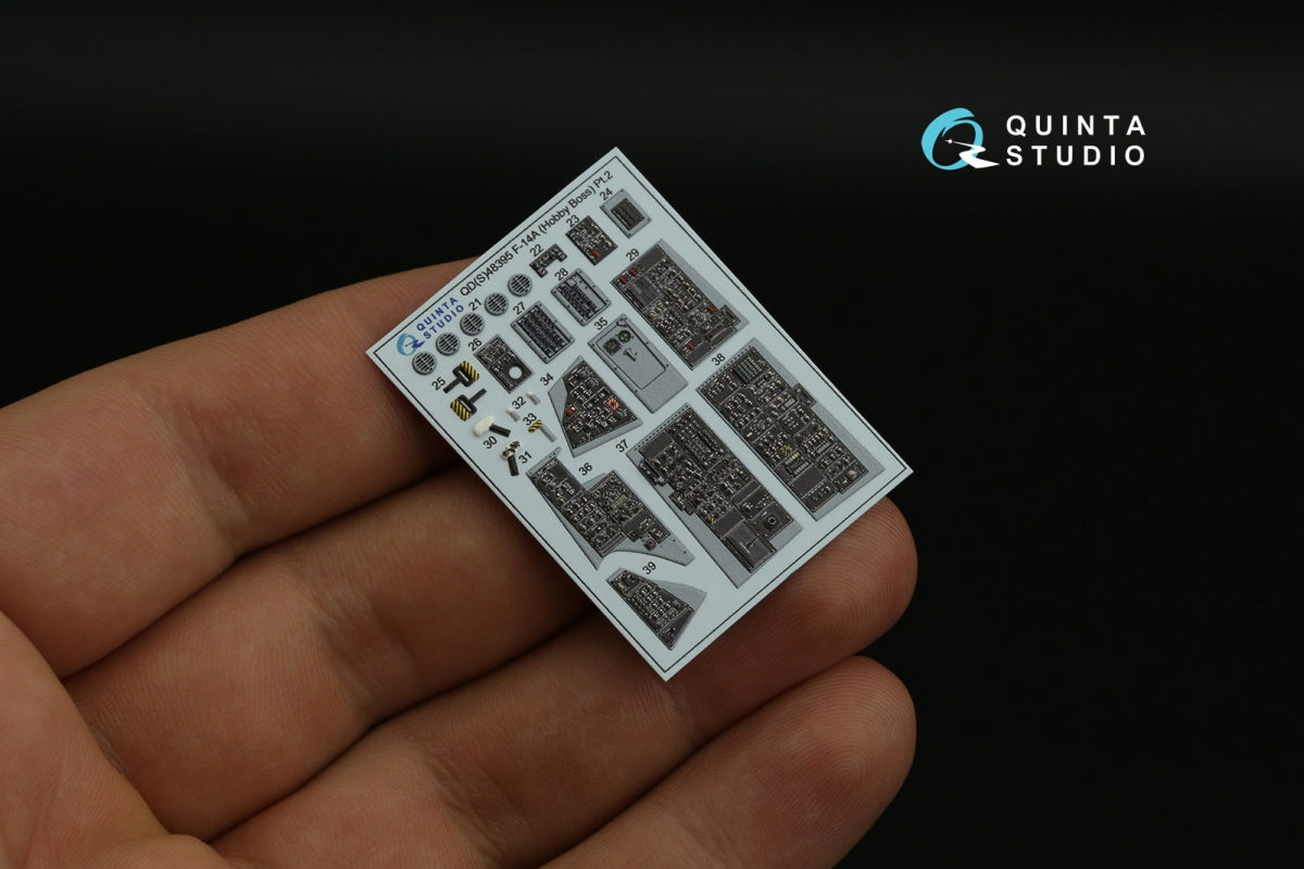 Quinta Studio QD48395 F-14A 3D-Printed &amp;amp; coloured Interior on decal paper (Hobby Boss) 1/48 – immagine 4