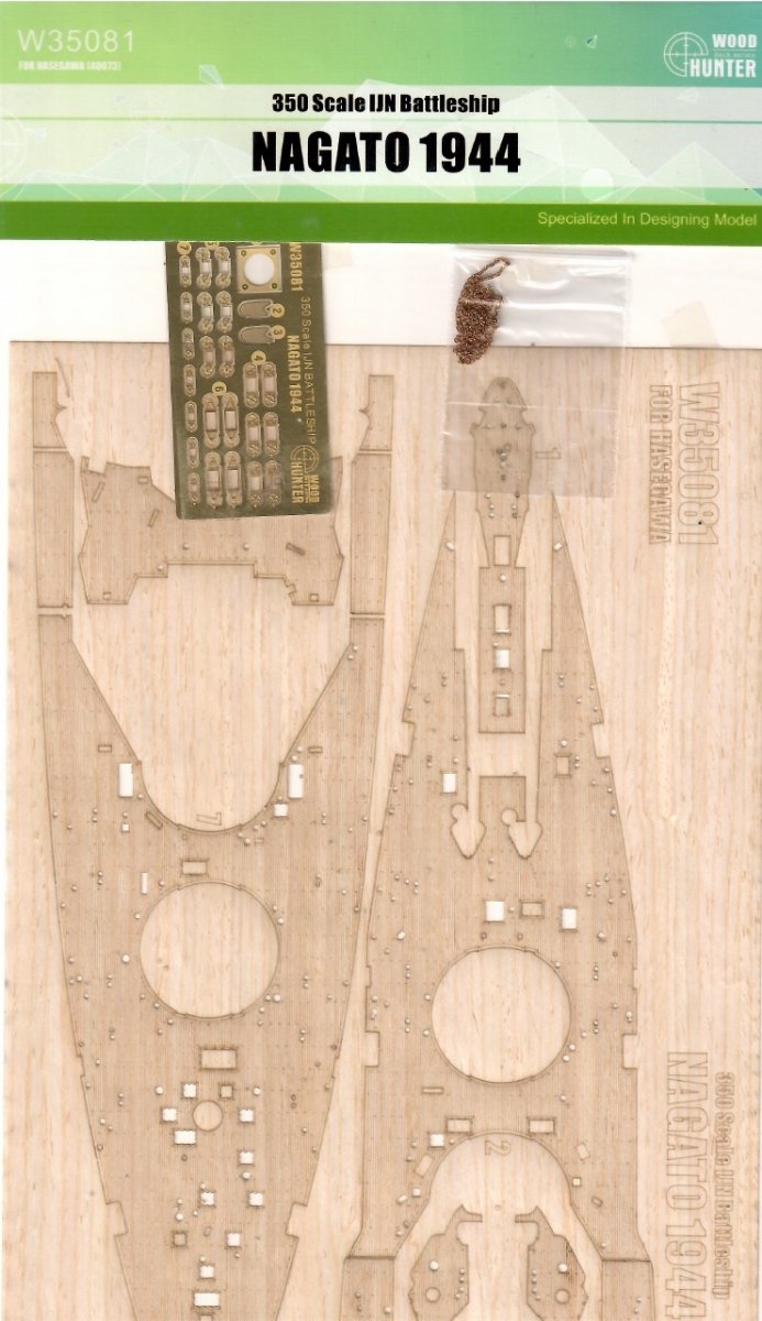 Maquette Wood Hunter W35081 Cuirassé japonais NAGATO 1944 (pour Hasegawa 40073) 1/350