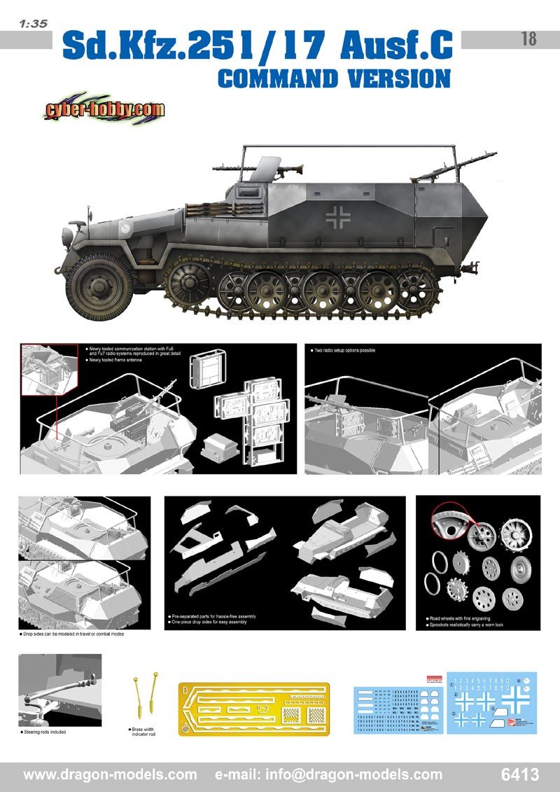 Cyber ​​​​Hobby 6413 Sd.Kfz.251/17 Ausf.C Version de commande (1/35) – image 2