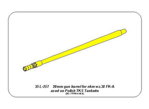 Aber 35L-257 20mm Gun Barrel for Nkm wz.38 FK-A used on TKS Tankette (For IBG / RPM) 1/35 – Bild 4