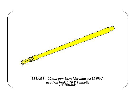 Aber 35L-257 20mm Gun Barrel for Nkm wz.38 FK-A used on TKS Tankette (For IBG / RPM) 1/35 – Bild 4