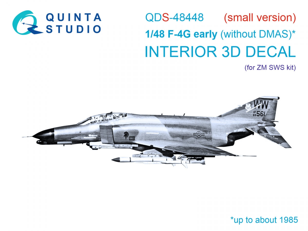 Quinta Studio QDS-48448 F-4G early 3D-Printed &amp;amp; coloured Interior on decal paper (Zoukei Mura SWS) (Small version) 1/48