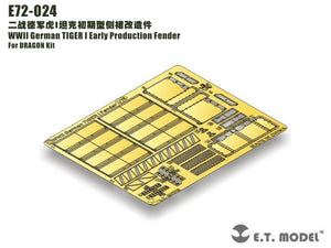 ET Model E72-024 Garde-boues de première production pour le char allemand Tiger I de la Seconde Guerre mondiale, compatibles avec la maquette DRAGON au 1/72 – image 2