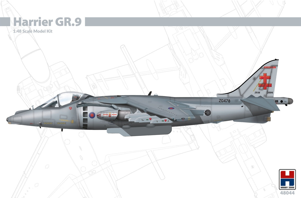 Hobby 2000 48044 Harrier GR.9 ( Hasegawa + CARTOGRAF + MASKI ) 1/48