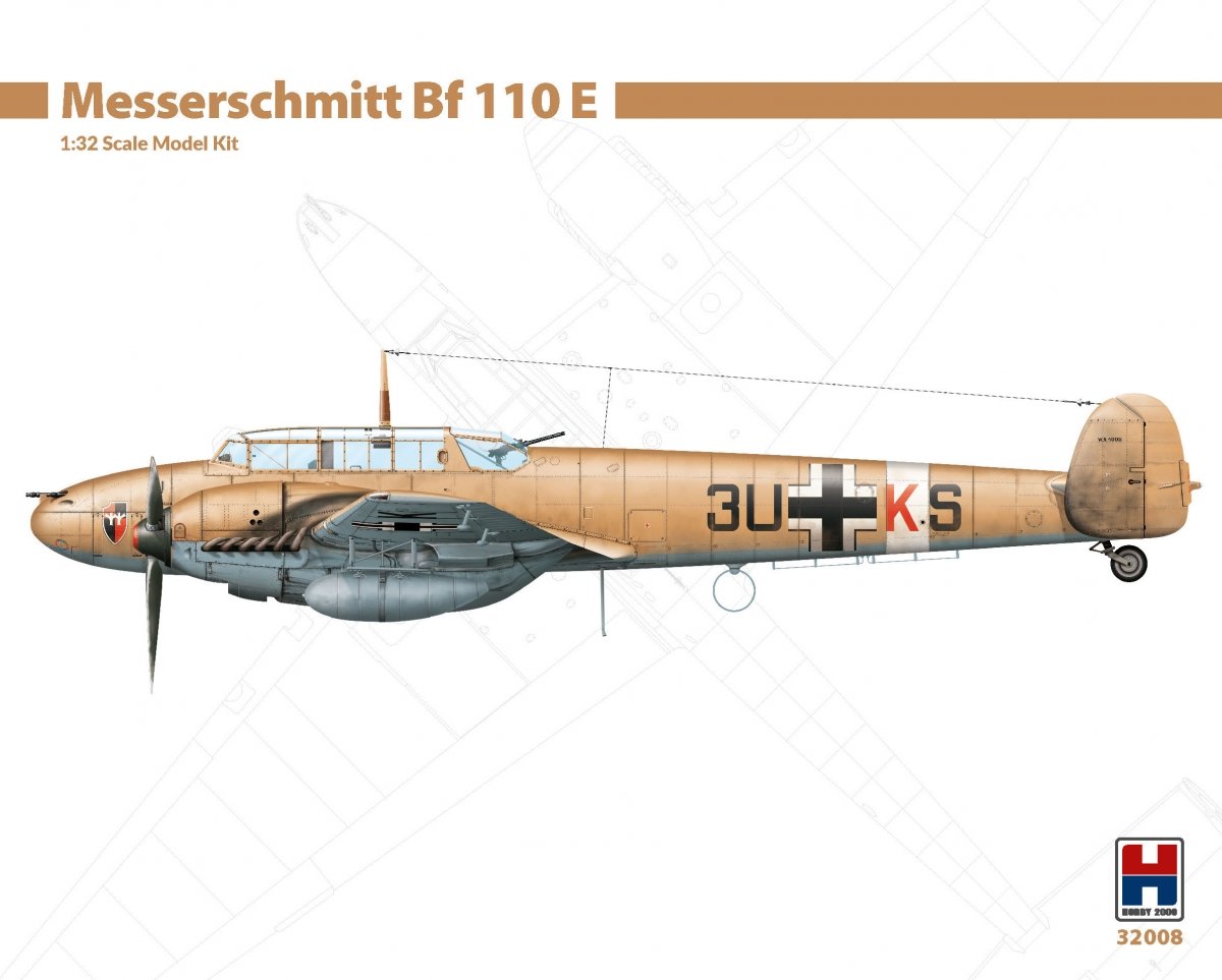 Hobby 2000 32008 Messerschmitt Bf 110 E (Dragon + Cartograf + Masque) 1/32