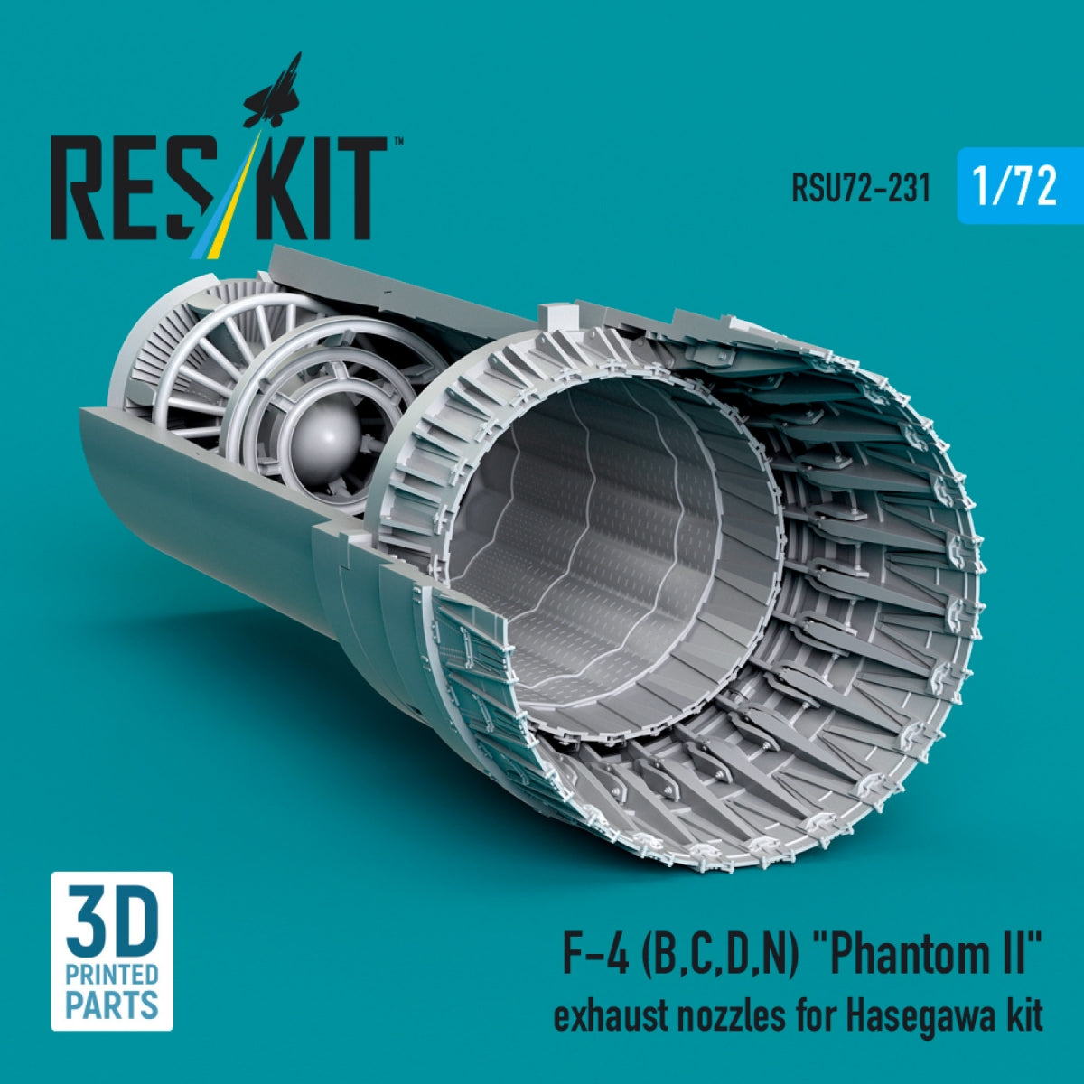 RESKIT RSU72-0231 F-4 (B, C, D, N) &amp;quot;Phantom II&amp;quot; exhaust nozzles for Hasegawa kit (3D Printed) 1/72 – Bild 2