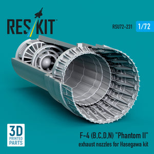 RESKIT RSU72-0231 F-4 (B, C, D, N) &amp;quot;Phantom II&amp;quot; exhaust nozzles for Hasegawa kit (3D Printed) 1/72 – Bild 2