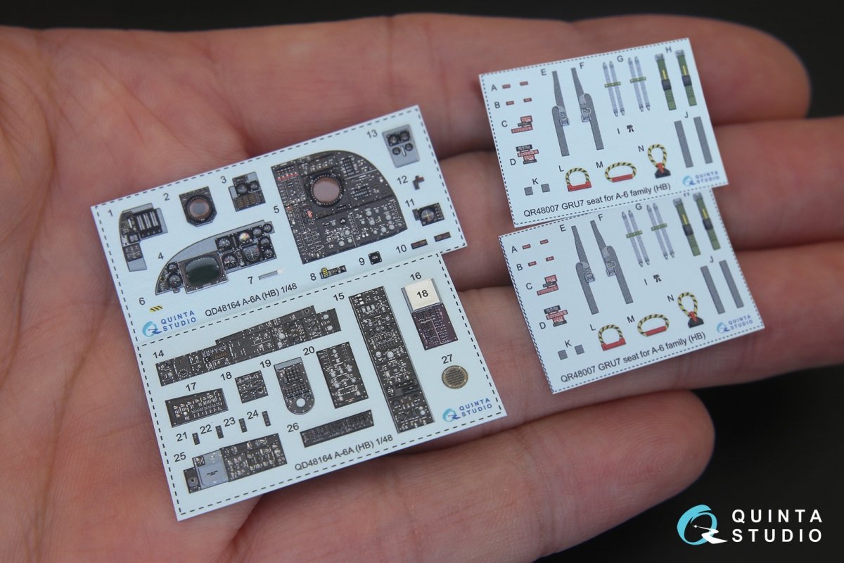 Quinta Studio QD48164 A-6A Intruder 3D-Printed &amp;amp; coloured Interior on decal paper (for HobbyBoss kit) 1/48 – imagen 2
