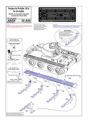 Aber 35A055 Błotniki do czołgów typu Panzer 38 (Praga) 1/35 – Bild 4