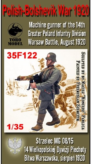 ToRo Modèle 35F122 Guerre 1920 - Fusilier MG08/15 14e division d&amp;#39;infanterie de Grande-Pologne / Guerre polono-bolchevique de 1920 Mitrailleur de la 14e division d&amp;#39;infanterie de Grande-Pologne Bataille de Varsovie, août 1920 1/35