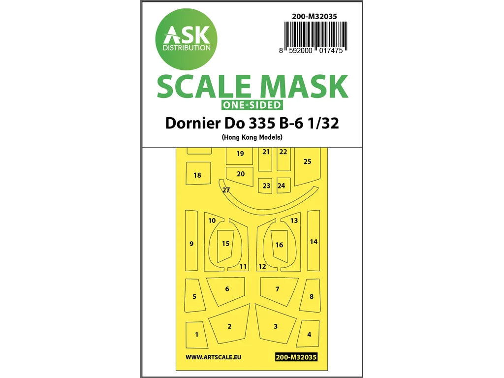 Art Scale Kit M32035 Dornier Do 335B-6 One-Sided Mask for HK Models 1/32