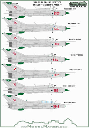 ModelMaker Decals D48153 MiG-21 in Polish service exclusive edition part IV 1/48 – imagen 2