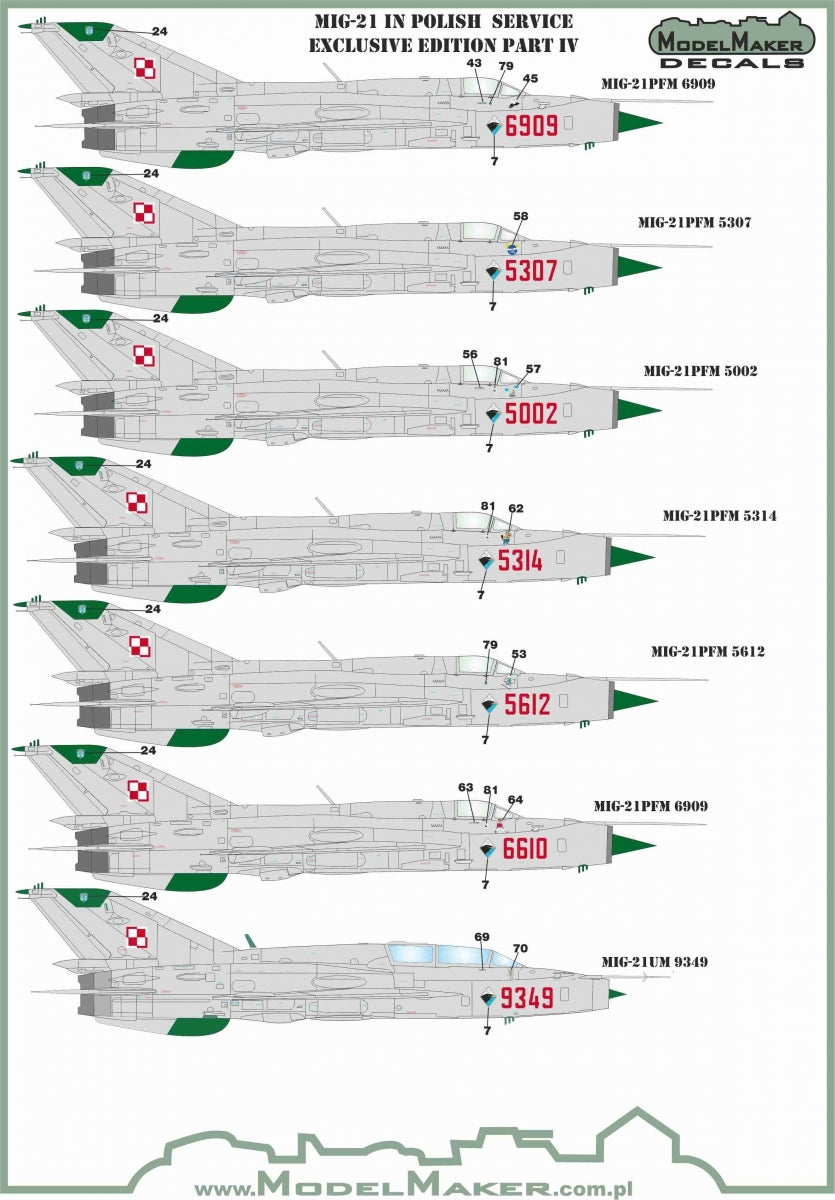 ModelMaker Decals D48153 MiG-21 in Polish service exclusive edition part IV 1/48 – imagen 2