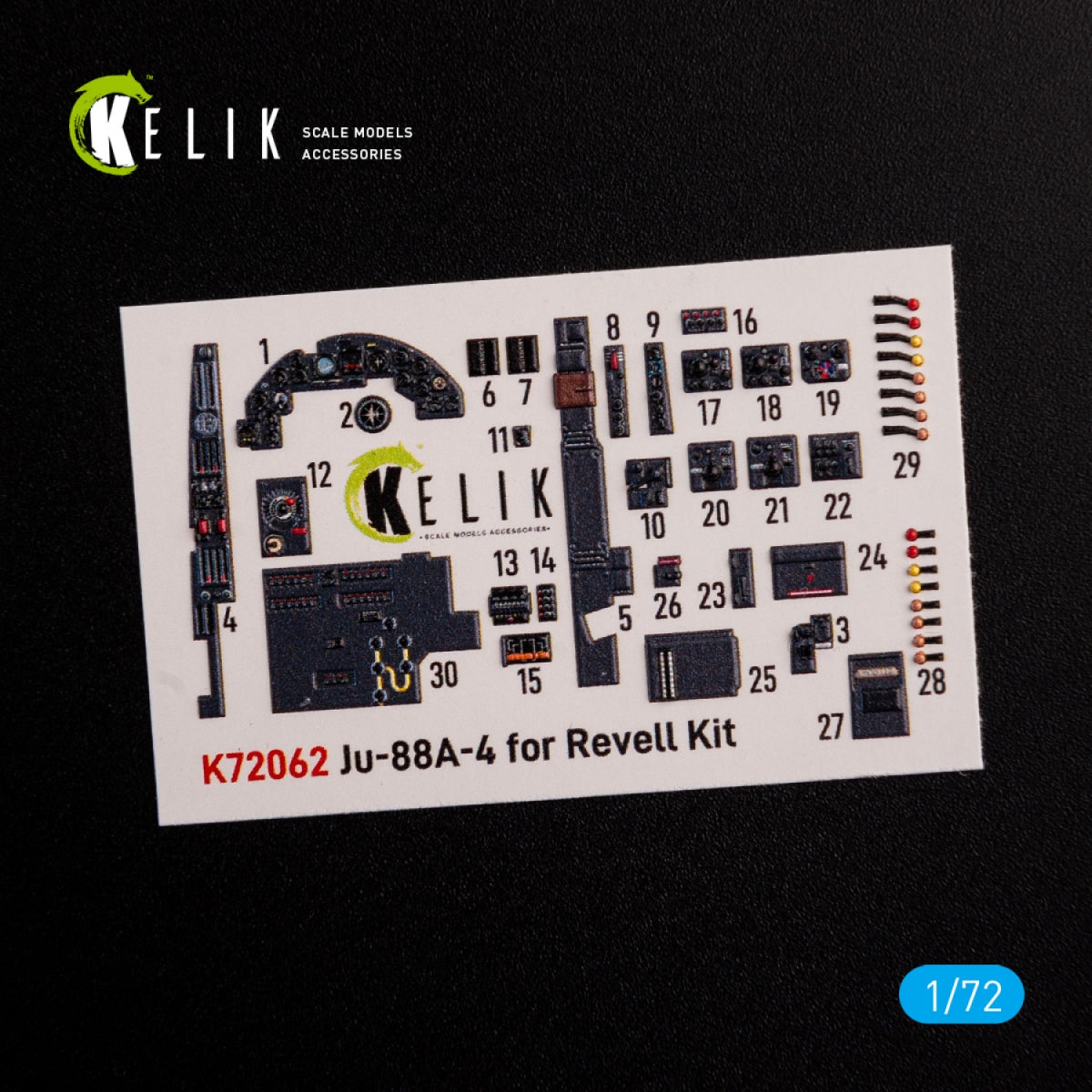 KELIK K72062 Junkers JU 88 A-4 interior 3D decals for Revell kit 1/72 – imagen 3