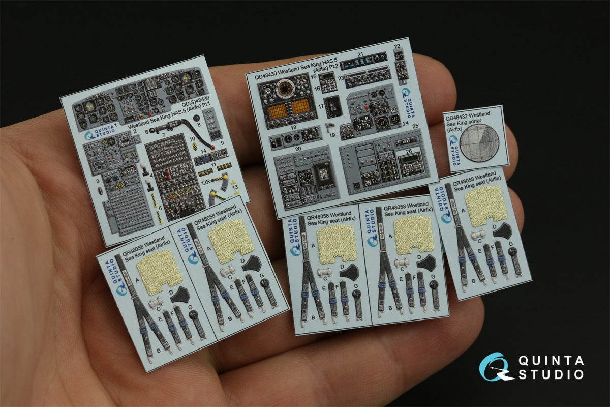 Quinta Studio QD48430 Westland Sea King HAS.5 3D-Printed &amp;amp; coloured Interior on decal paper (Airfix) 1/48 – imagen 4
