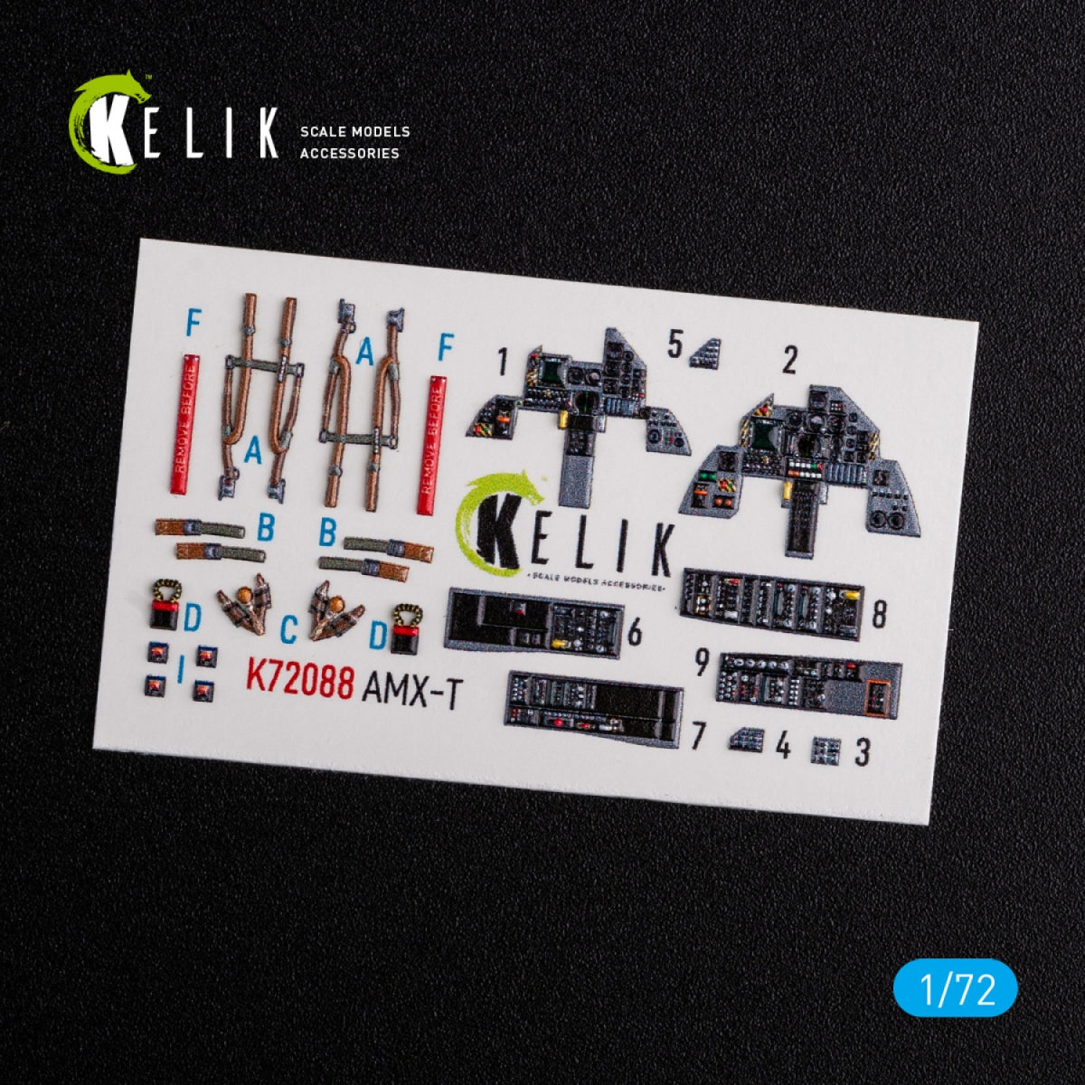 KELIK K72088 AMX-T interior 3D decals for Italeri kit 1/72 – imagen 3