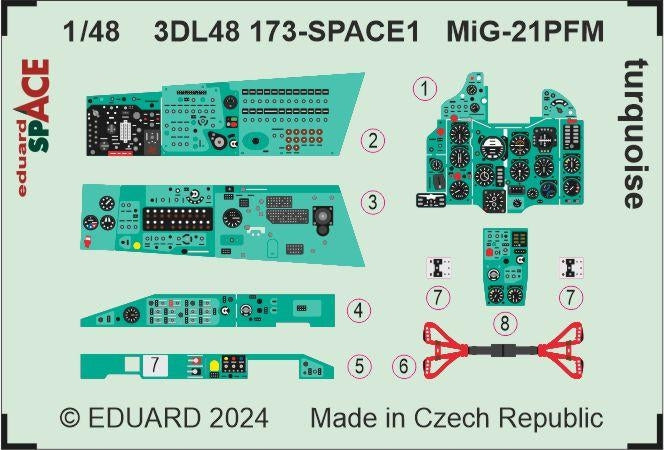 Eduard 3DL48173 MiG-21PFM turquoise SPACE EDUARD 1/48 – imagen 4
