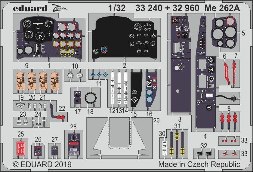 Eduard 32960 Me 262A interior 1/32 REVELL