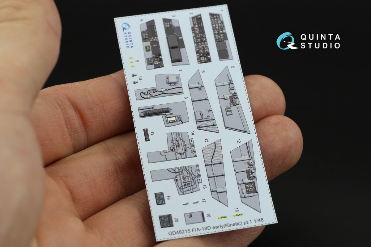 Quinta Studio QD48215 F/A-18D Early 3D-Printed &amp;amp; coloured Interior on decal paper (Kinetic) 1/48 – Bild 9