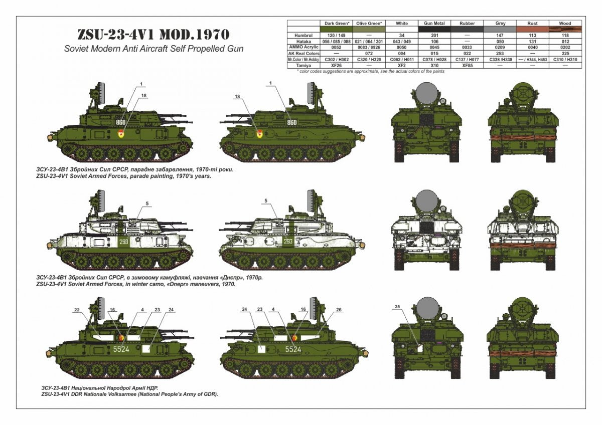 Armory Models 72443 ZSU-23-4V1 Shilka mod.1970 Soviet Modern AA SPG 1/72 – imagen 19