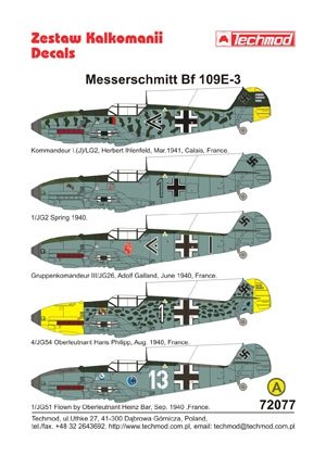 Techmod 72077 - Messerschmitt Bf 109E-3 1/72 – zdjęcie 2