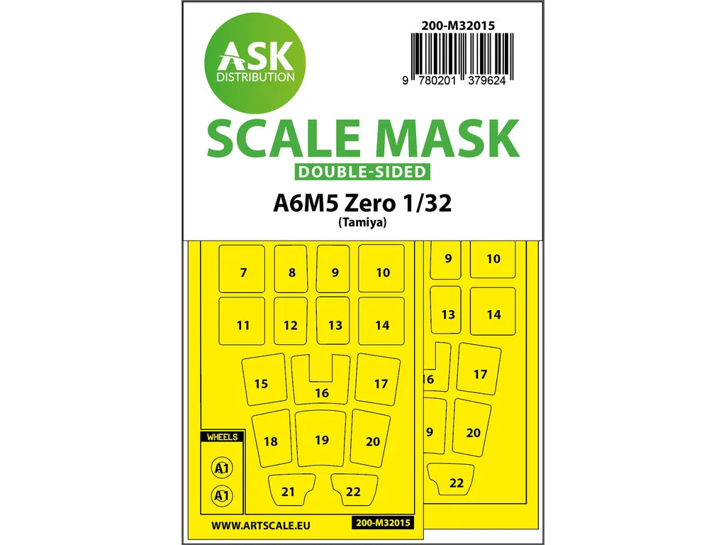 Art Scale Kit M32015 A6M5 Zero Double-Sided Express Masks for Tamiya 1/32