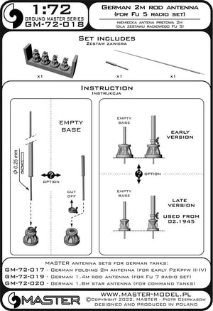 Master GM-72-018 German WWII 2m rod antenna (for Fu 5 radio set) (1pc) 1/72 – imagen 10